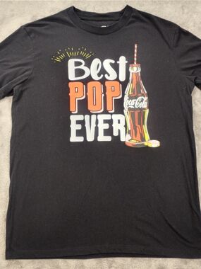 Coca Cola Vintage  Unisex  'Best Pop Ever' Black Adult  Tee Size Large